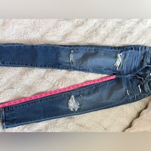 American Eagle Outfitters Dark Blue Distressed Skinny Jeans